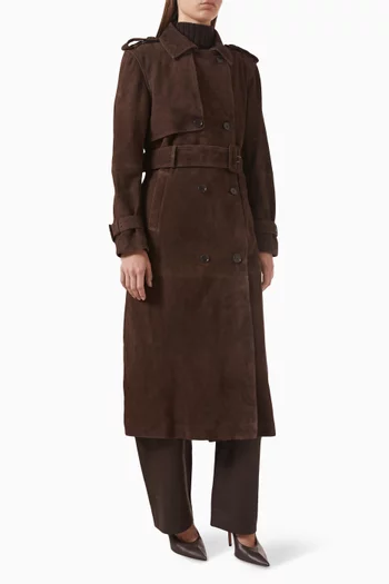 Benedict Trench Coat in Suede