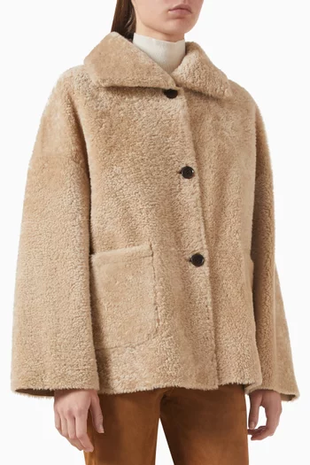 جاكيت إيزابيلا بوجهين فرو وجلد