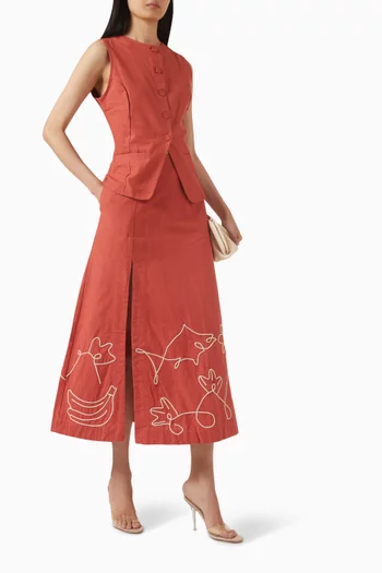 Shaped Vest in Cotton Blend