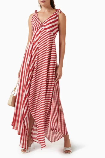 Gingham Scarf Dress in Modal