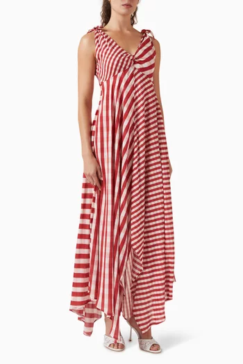 Gingham Scarf Dress in Modal