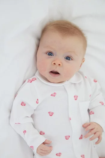 Heart Collar Sleepsuit in Bamboo & Cotton