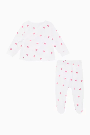 Heart Wrap-over Two-piece Set in Bamboo & Cotton