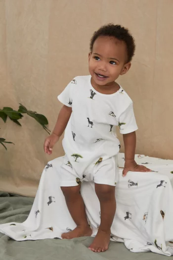 Safari Summer Romper in Bamboo & Cotton