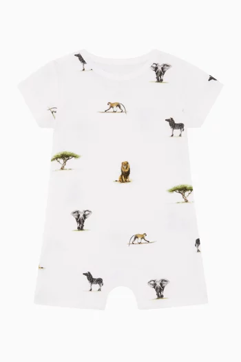 Safari Summer Romper in Bamboo & Cotton