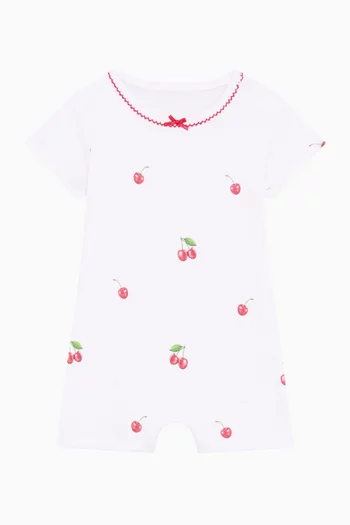 Cherry Summer Romper in Bamboo & Cotton