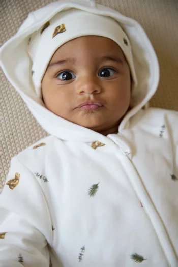 Brown Bear Pramsuit in Bamboo & Cotton