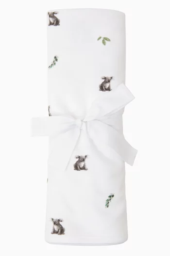 بطانية للأطفال الرضع بنقشة دب بني قطن وبامبو