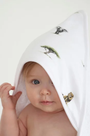 Large Safari Hooded Towel in Bamboo & Cotton