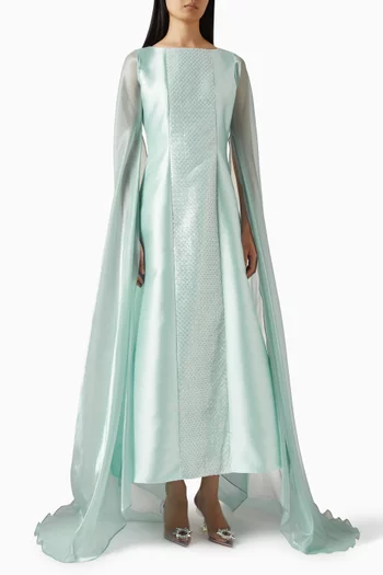 Crystal-embellished Dress in Satin