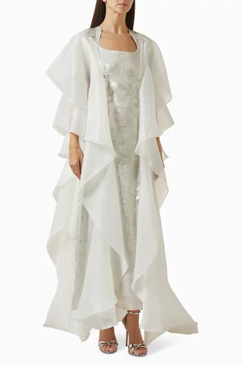 Fitted Kaftan Dress in Lamé