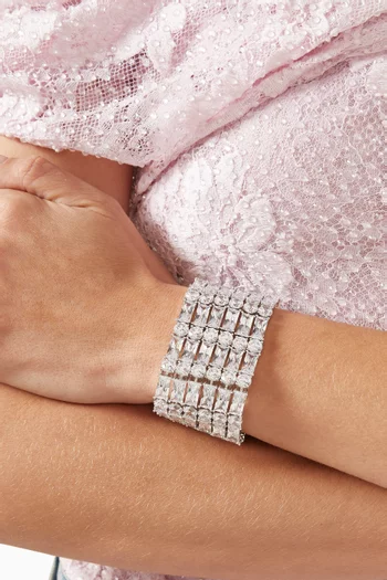 Crystal Bracelet in Silver-plated Brass