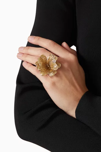 Maxi Corsage Ring in Gold-tone Brass