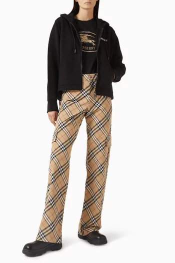 كنزة بغطاء رأس هاربر بشعار الماركة قطن