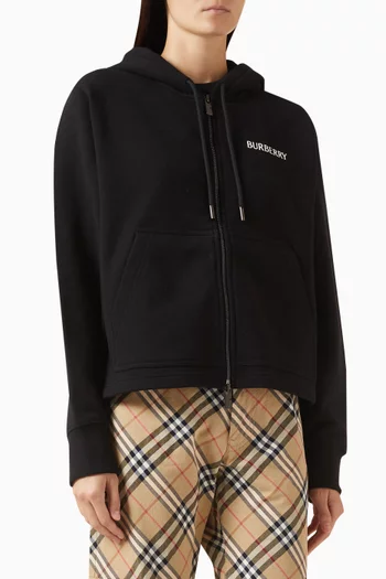 كنزة بغطاء رأس هاربر بشعار الماركة قطن