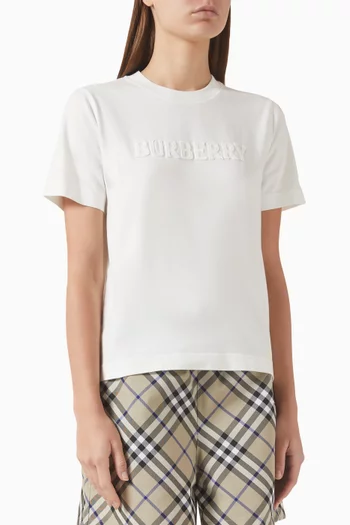 تي شيرت فرانكي مطرز بشعار الماركة قطن