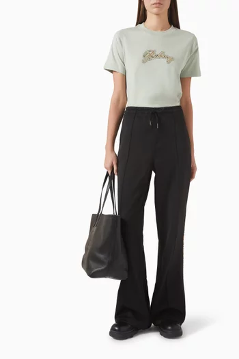 تي شيرت فرانكي مطرز بشعار الماركة قطن