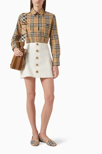 قميص ايما بنقشة مربعات قطن