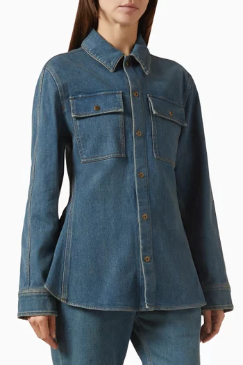 Dakota Flare-waist Shirt in Denim