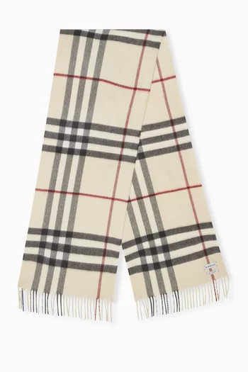 Giant Check Scarf in Cashmere