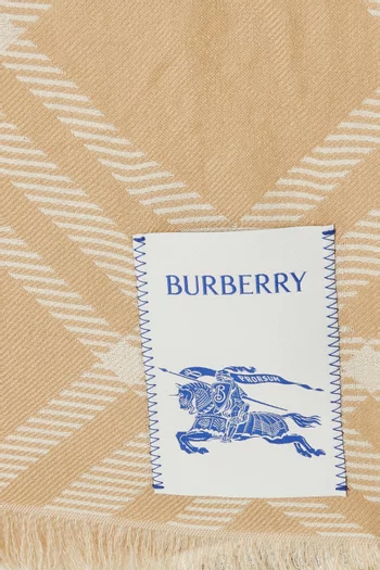 Check Scarf in Wool-silk