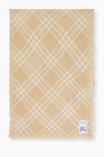 Check Scarf in Wool-silk