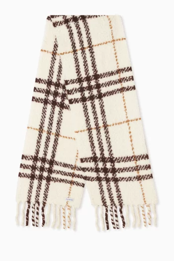 Check Bouclé Scarf in Alpaca Wool Blend