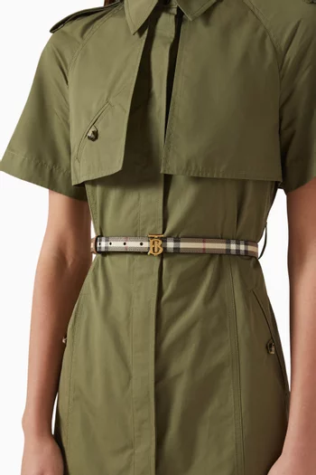 TB Check Belt in Vintage Check & Leather