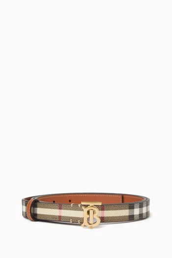 TB Check Belt in Vintage Check & Leather