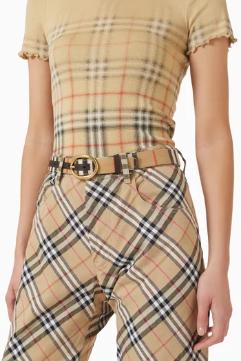 Bloomsbury Reversible Check Belt in Canvas