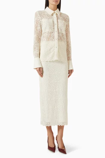 طقم قميص وتنورة اورا دانتيل