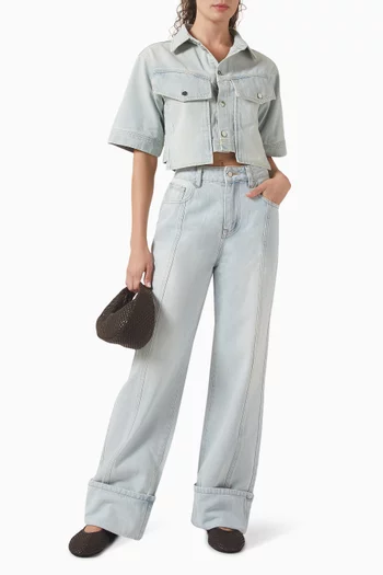 Sylvie Shirt & Jeans Set in Cotton-denim