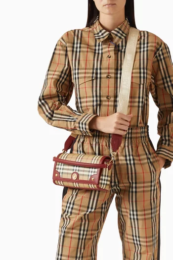 حقيبة كتف نوت صغيرة بنقشة مربعات