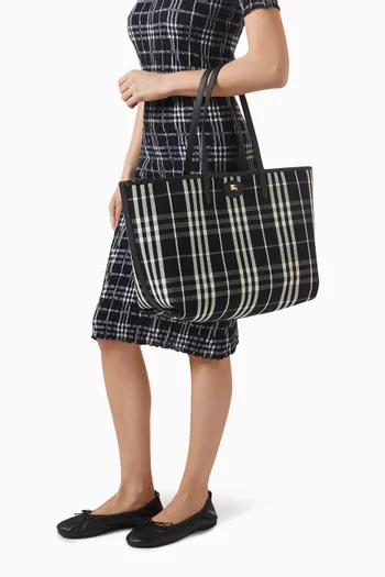 حقيبة يد بلومزبري متوسطة بوجهين جلد بارز الملمس