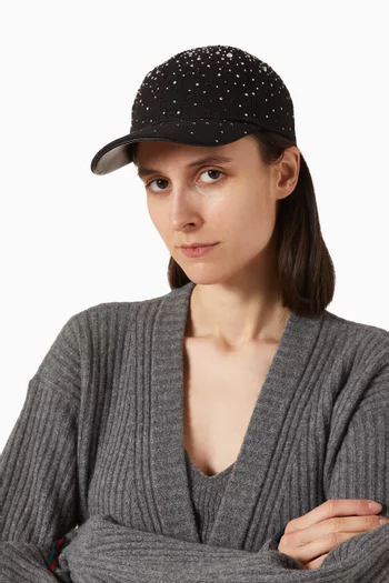 Crystal-embellished Baseball Cap in GG Canvas