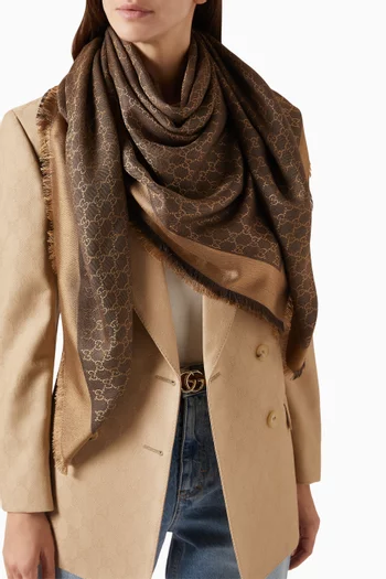 GG Shawl in Wool-silk