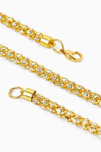 قلادة مرصعة بكريستال سواروفسكي فينتج من الثمانينيات