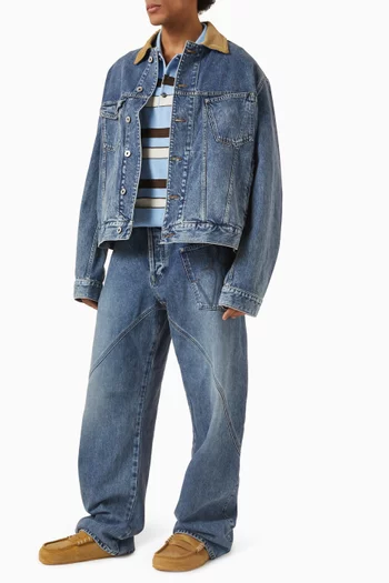 Corduroy Collar Jacket in Denim