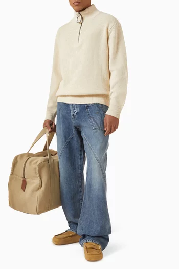 Half Zip Sweater in Wool-blend