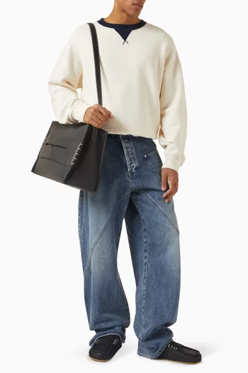 سويت شيرت بياقة بلون مغاير قطن