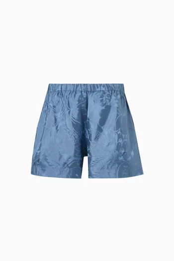 Damask Woven Shorts in Silk