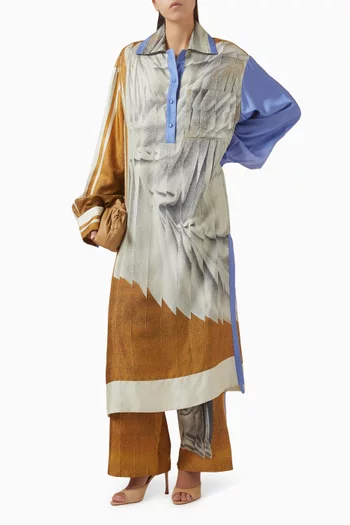 فستان جورجيا طويل بنقشة