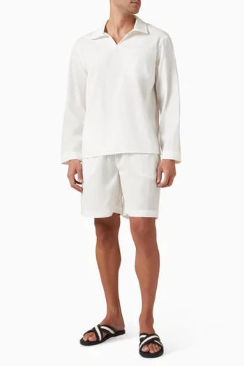 Gathered Elastic Shorts in Lyocell-blend