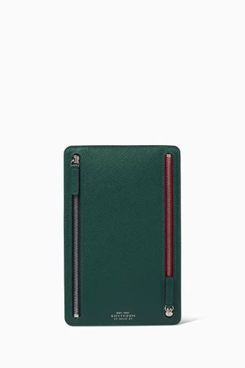 حافظة بسحّابات متعددة جلد بنقشة باناما