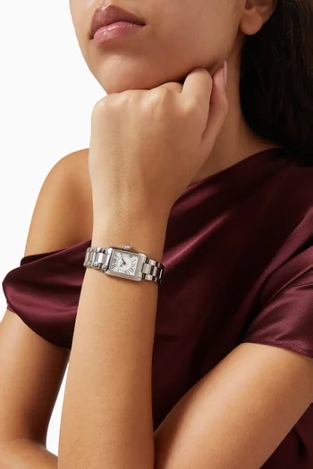 ساعة كاريه كوارتز ستانلس ستيل، 23 × 21 مم