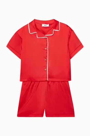 Collared Shirt & Shorts Pyjama Set