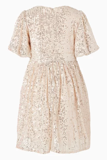 Puff Sleeves Flared Dress