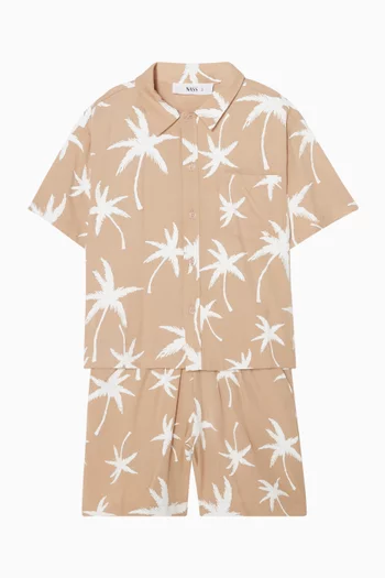 All-Over Print Shirt & Shorts Set