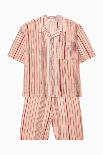 Striped Shirt & Shorts Set
