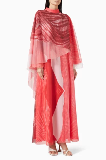 قفطان مزين بنقشة وكاب